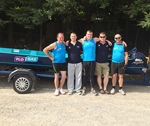 The victorious crew pictured, are (l/r) Chairperson George O’Brien; coxswain Karl Canavan, Michael O’Toole, Wally McKenna and Anthony Quinn